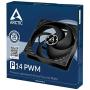 ARCTIC P14 PWM - 140 mm Case Fan with PWM Pressure-optimised Very Quiet Motor Computer Fan Speed: 200-1700 RPM - Black