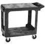 Rubbermaid Commercial Products 2-Shelf Utility/Service Cart, Small, Flat Shelves, Storage Handle, 500 lbs. Capacity, for Warehouse/Garage/Cleaning/Manufacturing (FG450589BLA) Rubbermaid Commercial Products 2-Shelf Utility/Service Cart, Small, Flat Shelves, Storage Handle, 500 lbs. Capacity, for Warehouse/Garage/Cleaning/Manufacturing (FG450589BLA)