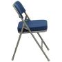 Flash Furniture HERCULES Series Premium Curved Triple Braced & Double Hinged Navy Fabric Metal Folding Chair