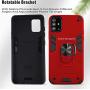 Samsung Galaxy A71 4G Screen Protector Folmeikat 360 Degree Rotating Metal Ring Cover with Kickstand Protective Phone Case (NOT for Samsung A71 5G/5G UW) 6.7'' (Red)