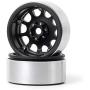 Que-T 2.2'' RC Rock Crawler Metal Alloy Beadlock Wheel Rims for 1/10 Axial Wraith D90 (Black)