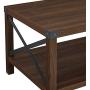 Walker Edison Sedalia Modern Farmhouse Metal X Coffee Table, 40 Inch, Dark Walnut