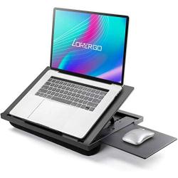 LORYERGO Lap Desk - Adjustable Laptop Stand, Laptop Lap Desk w/ Detachable Mouse Pad & Dual Cushions, Portable Laptop Desk Fits Up to 15.6'' Laptops, Lap Desk for Writing & Drawing, for Sofa & Bed