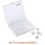Paxcoo 36 Pcs Transparent Plastic Sewing Machine Bobbins with Case and Soft Measuring Tape for Brother Singer Babylock Janome