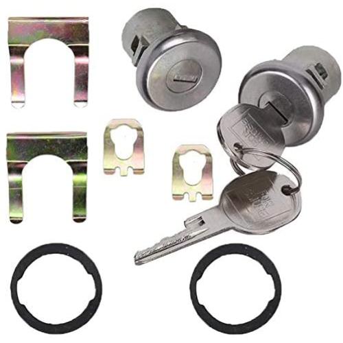 2PCS Door Lock Cylinder Set Front Left/Right,Compatible with Chevrolet Truck C10 C20 C30 GMC 1500 2500 3500 1965-1987 SUV Blazer Jimmy Suburban Van Buick Apollo Electra LeSabre Pontiac GMC Ventura