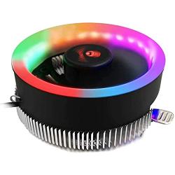 Kqiang LED CPU Fan 5 Colour 3 Pin Connector Air Cooler Heatsink Perfect Compitable with Intel LGA 1151 1150 AMD AM2+/AM3/AM3+/FM2+