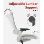 CLATINA Ergonomic High Swivel Executive Chair with Adjustable Height 3D Arm Rest Lumbar Support and Mesh Back for Home Office Gray CLATINA Ergonomic High Swivel Executive Chair with Adjustable Height 3D Arm Rest Lumbar Support and Mesh Back for Home Office Gray