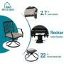 MFSTUDIO 7-Piece Metal Outdoor Patio Dining Bistro Set with 6 Swivel Armrest Chairs and Steel Frame Slat Larger Rectangular Table with 1.57“ Umbrella Hole,1 Table and 6 Backyard Garden Swivel Chairs MFSTUDIO 7-Piece Metal Outdoor Patio Dining Bistro Set with 6 Swivel Armrest Chairs and Steel Frame Slat Larger Rectangular Table with 1.57“ Umbrella Hole,1 Table and 6 Backyard Garden Swivel Chairs