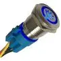 Etopar 12V 5A 19mm Car Auto Blue LED Light Lamp Interior Push Button Stainless Steel Metal Toggle Switch Socket Plug