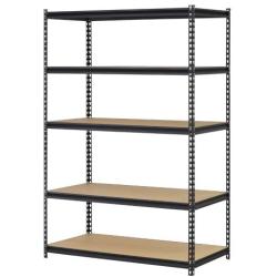 EDSAL URWM184872BK Black Steel Storage Rack, 72'' H x 48'' W x 18'' D