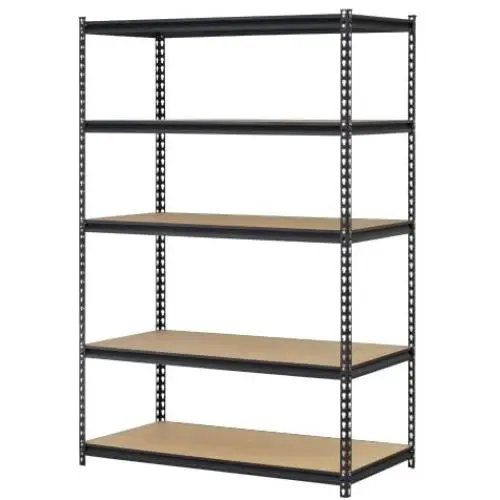 EDSAL URWM184872BK Black Steel Storage Rack, 72'' H x 48'' W x 18'' D
