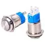 Gasher 5pcs 16mm/0.63inch Metal Momentary Stainless Push Button Switch for Car RV Truck Boat with 12V LED Light Green Yellow Red Blue White