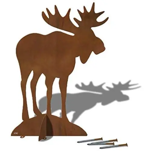 Cold Nose Creations Large 36in High Lone Moose Silhouette Sturdy Metal Yard Art, Garden Statue, or Lawn Ornament