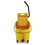 Rubbermaid Commercial WaveBrake 2.0 44 QT Side-Press Mop Bucket and Wringer with Foot Drain, Yellow (FG618688YEL)
