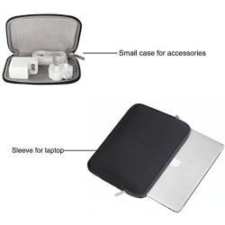 MOSISO Laptop Sleeve Only Compatible with MacBook 12 inch A1534 with Retina Display 2017/2016/2015 Release, Water Repellent Neoprene Bag with Small Case, Black
