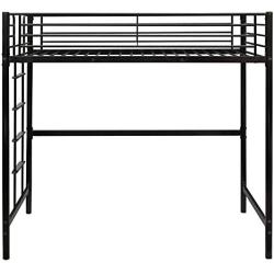 Bonnlo Metal Twin Loft Bed for Kids Space Saver Bed Frame, Black