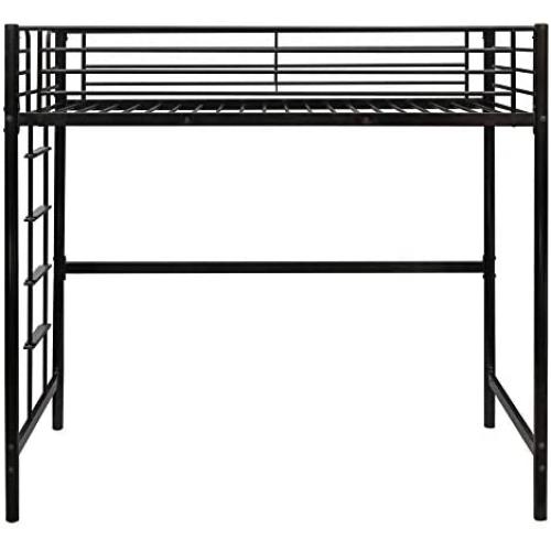 Bonnlo Metal Twin Loft Bed for Kids Space Saver Bed Frame, Black