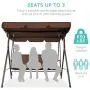 Best Choice Products 3-Seater Outdoor Adjustable Canopy Swing Glider, Patio Loveseat Bench for Deck, Porch w/Armrests, Textilene Fabric, Steel Frame - Brown Best Choice Products 3-Seater Outdoor Adjustable Canopy Swing Glider, Patio Loveseat Bench for Deck, Porch w/Armrests, Textilene Fabric, Steel Frame - Brown