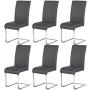 Yaheetech Dining Chairs High Back PU Leather Seat Metal Legs Modern Chair for Dining Room Home Kitchen Resturant Chairs, 6pcs
