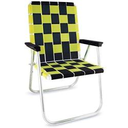 Lawn Chair USA Folding Aluminum Webbing Chair (Classic, Black//Yellow)