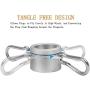 Smirdx 2 Pcs Aluminum Flag Pole Rings Set with 2 Carabiners and 2 Rings, 360° Rotating Flagpole Ring with Installation Tool, Anti Wrap Flagpole Ring Clips Flag Parts Kit for 0.75“-1.02” Diameter Pole