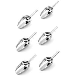 koeall Mini Ice Scoop,6 Pack 6 Ounce Stainless Steel Ice Scoop Metal Food Scoop Small Size for Kitchen Shop Popcorn Candy Coffee Beans