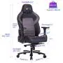 FANTASYLAB Big and Tall 440lb Metal Base Gaming Chair, Memory Foam Lumbar Seat Cushion, 4D Adjustable Arms Swivels & Reclines Ergonomic High-Back Racing Computer Desk Office Chair