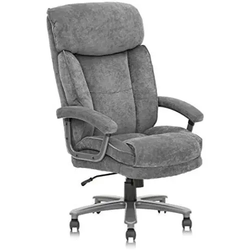 CLATINA Ergonomic Big and Tall Executive Office Chair with Upholstered Swivel 400lbs High Capacity Adjustable Height Thick Padding Headrest and Armrest for Home Office Grey CLATINA Ergonomic Big and Tall Executive Office Chair with Upholstered Swivel 400lbs High Capacity Adjustable Height Thick Padding Headrest and Armrest for Home Office Grey