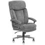 CLATINA Ergonomic Big and Tall Executive Office Chair with Upholstered Swivel 400lbs High Capacity Adjustable Height Thick Padding Headrest and Armrest for Home Office Grey