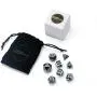 Harbor Loot Full Metal Dice Set Plus Extra D6 Total Eight Dice Metal Polyhedral Dice Set Black and Silver Dice