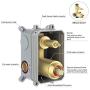 KES Shower System 10 Inches Rain Shower Head with Handheld Shower Faucets Sets Complete Pressure Balance Shower Valve and Trim Kit Brushed Brass, XB6230-BZ