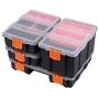 CASOMAN Hardware & Parts Organizers, 4 Piece Set Toolbox, Compartment Small Parts Organizer, Versatile and Durable Storage Tool Box