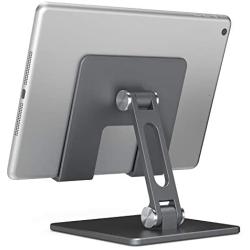 Ipad Stand Aluminum Metal Tablet Holder for Desk Angle Height Adjustable Ipad Holder for IPad Pro 9.7, 10.5, 12.9 Air Mini 4 3 2, Kindle, Nexus,Tablet Stand Gray