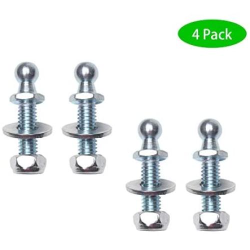 Monrand 10mm Ball Studs With Hardware, Round Ball Screws Metal for Gas Lift Support Strut Fitting, 5/16-18 Thread x1'' Long Shank, 4 Pack