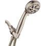 AquaDance High Pressure 6-Setting Full Brushed Nickel Handheld Shower Head with Stainless Steel Hose. Officially Independently Tested to Meet Strict US Quality & Performance Standards!