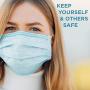 Jumbl Blue Disposable Face Masks | Protective 3-Ply Breathable Comfortable Nose/Mouth Coverings for Home & Office | Elastic Ear Loop 3-Layer Safety Shield for Adults/Kids | Pack of 100 Ships from USA