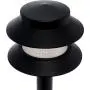 Paradise Garden Lighting GL22627 Outdoor Landscaping Path Light, Black Plastic 2-Tier Post Light, Ribbed Plastic Lens, Low Voltage 4W Incandescent T5 Wedge Bulb, 20 Lumens, 5.2''x5.2''x8.66''