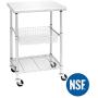 Seville Classics Stainless-Steel Professional Kitchen Work Table Cart Utility NSF-Certified Storage, 24'' W x 20'' D x 36'' H, Chrome