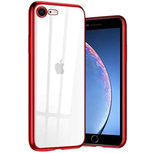 Crystal Clear iPhone SE Case 2020, iPhone 8 Case iPhone 7 Case,Soft TPU Thin Cover Slim Anti-Slippery Anti-Scratches with Metal Luster Corners Edge for iPhone SE/8/7 Shockproof Rubber Cover Case Crystal Clear iPhone SE Case 2020, iPhone 8 Case iPhone 7 Case,Soft TPU Thin Cover Slim Anti-Slippery Anti-Scratches with Metal Luster Corners Edge for iPhone SE/8/7 Shockproof Rubber Cover Case