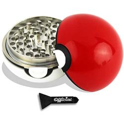 Pokeball Herb Grinder small 2.2 inches or Large 2.7 Inches - With BONUS Scraper Tool - Anime Gifts - Cool Grinders For Herb & Spice With Catcher - 3 Part Grinder