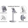 Sturdy Cell Phone Stand & Tablet Holder - Adjustable Height- Angle Metal iPhone Holder for Desk & Kitchen- Strong Alloy for All Devices- Tablet iPad Stands and Holders iPad Stand iPhone Stand