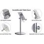 Sturdy Cell Phone Stand & Tablet Holder - Adjustable Height- Angle Metal iPhone Holder for Desk & Kitchen- Strong Alloy for All Devices- Tablet iPad Stands and Holders iPad Stand iPhone Stand