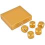 DS. DISTINCTIVE STYLE Aluminum Alloy Dice 5 Pieces 16mm Portable Metal Dices with Case 6 Sided Dice for Drinking Party Game - Golden