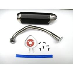 NEW! High Performance Exhaust System Muffler for GY6 50cc-400cc 4 Stroke Scooters ATV Go Kart (Black)