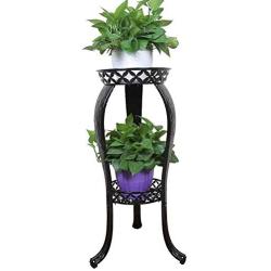 Metal Potted Plant Stand, 32inch Rustproof Decorative Flower Pot Rack with Indoor Outdoor Iron Art Planter Holders Garden Steel Pots Containers Supports Corner Display Stand