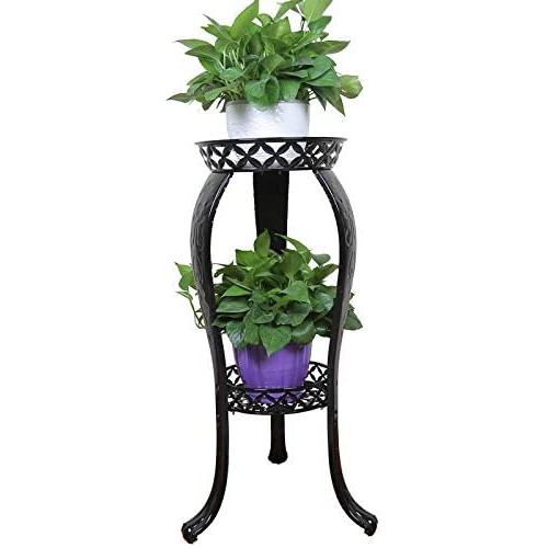 Metal Potted Plant Stand, 32inch Rustproof Decorative Flower Pot Rack with Indoor Outdoor Iron Art Planter Holders Garden Steel Pots Containers Supports Corner Display Stand