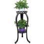 Metal Potted Plant Stand, 32inch Rustproof Decorative Flower Pot Rack with Indoor Outdoor Iron Art Planter Holders Garden Steel Pots Containers Supports Corner Display Stand