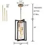 JINZO 3-Light Rectangle Chandelier Black and Gold Farmhouse Pendant Lighting with Rustic Style Industiral Metallic Pendant Lighting Modern Linear Metal Hanging Pendant Light Fixture