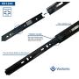 VADANIA 18 Inch Drawer Slides Ball Bearing Soft Closing, VK1245, Side Mount, 3 Folds Full Extension, Heavy Duty 100lb Load Capacity, 1 Pair (2-Pack)