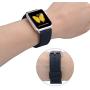 JSGJMY Compatible with Apple Watch Band 38mm 40mm 42mm 44mm Women Men Genuine Leather Strap for iWatch SE Series 6 5 4 3 2 1(Black with Silver Stainless Steel Clasp, 38mm/40mm S/M)